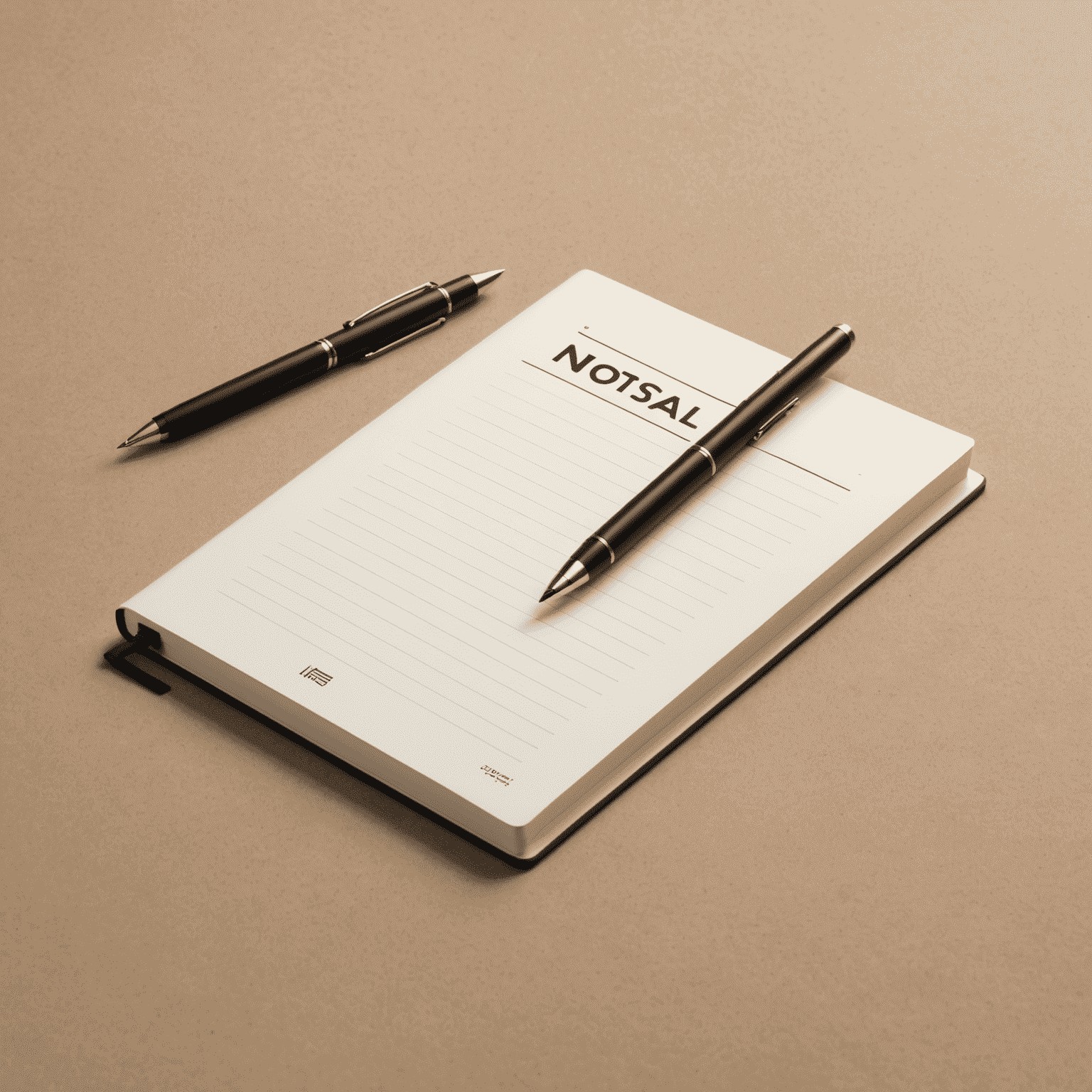 notsai logo - a minimalist design featuring a stylized notebook with a smart pen