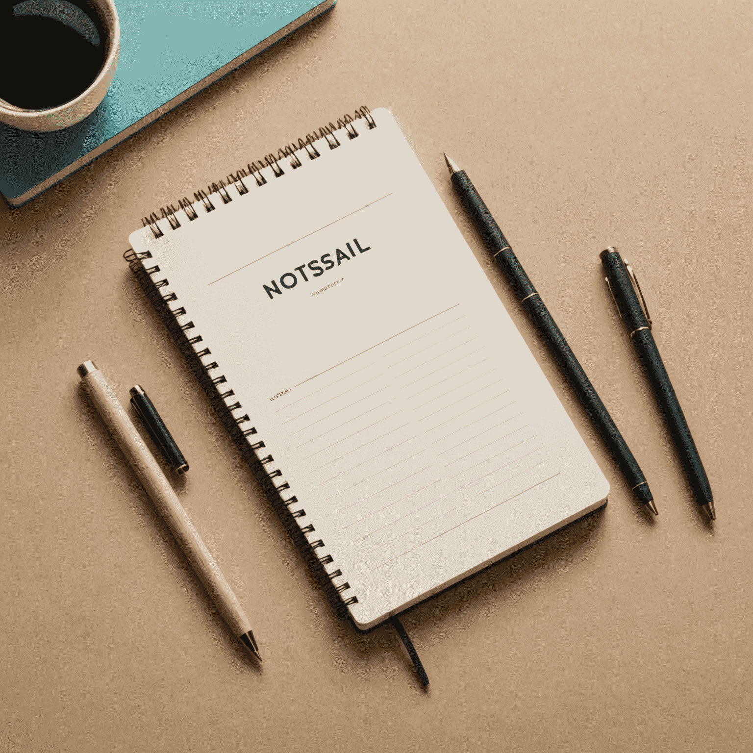 notsai logo - a minimalist design featuring a stylized notebook with a smart pen