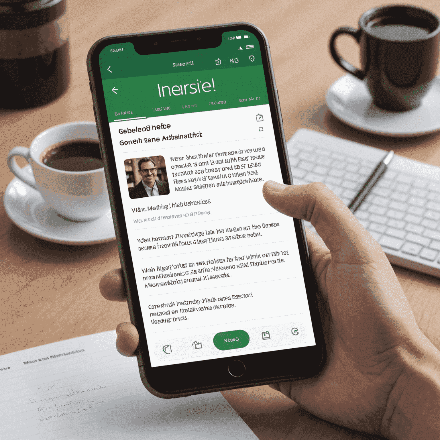 A clean and minimalist note-taking interface with a text editor, voice input button, and image upload option. The interface shows a sample note with text, an embedded voice memo, and an attached image, demonstrating the versatility of the platform.