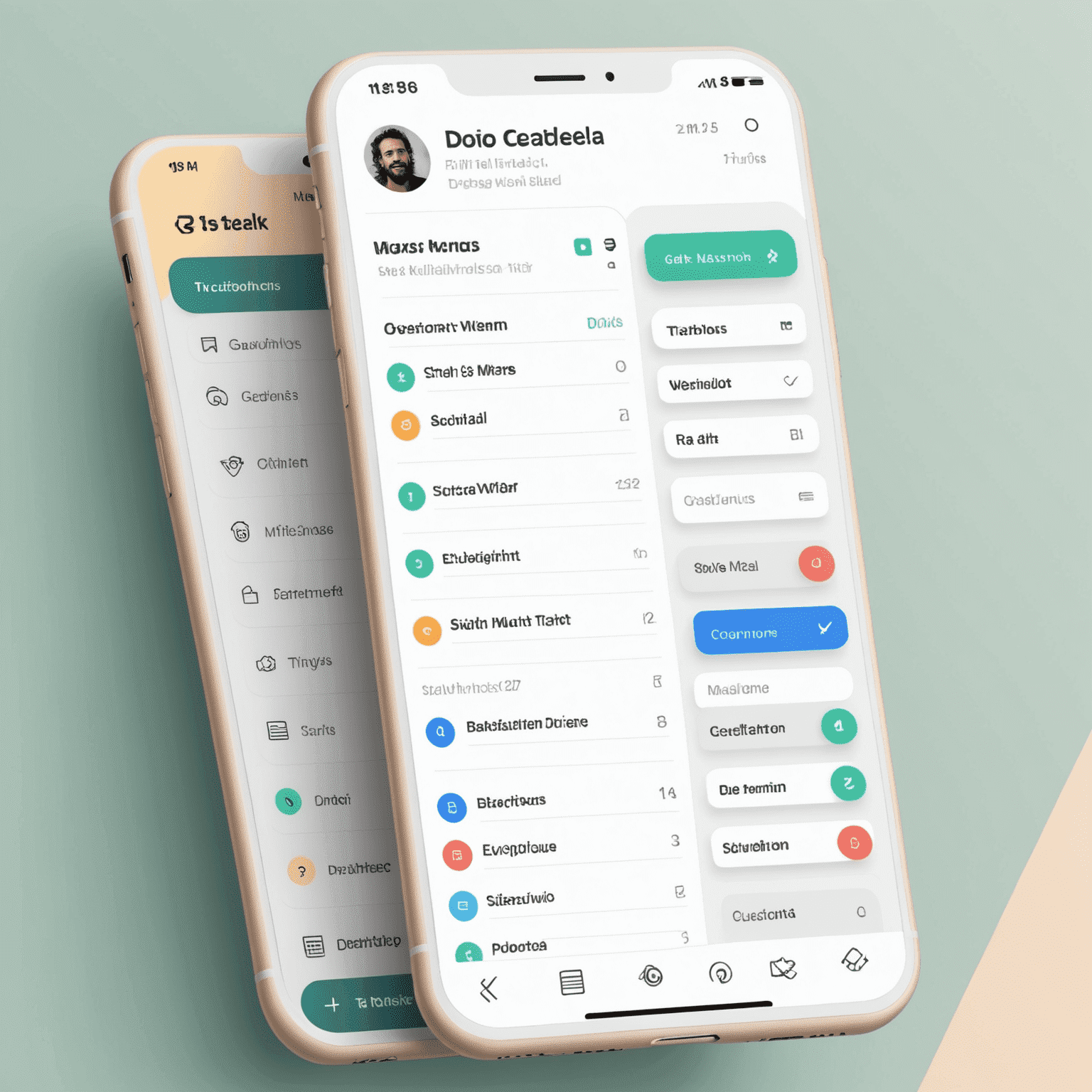 A clean and minimalist task management interface showing a list of tasks with due dates, priorities, and recurring options. The interface uses soft colors and intuitive icons for a distraction-free experience.