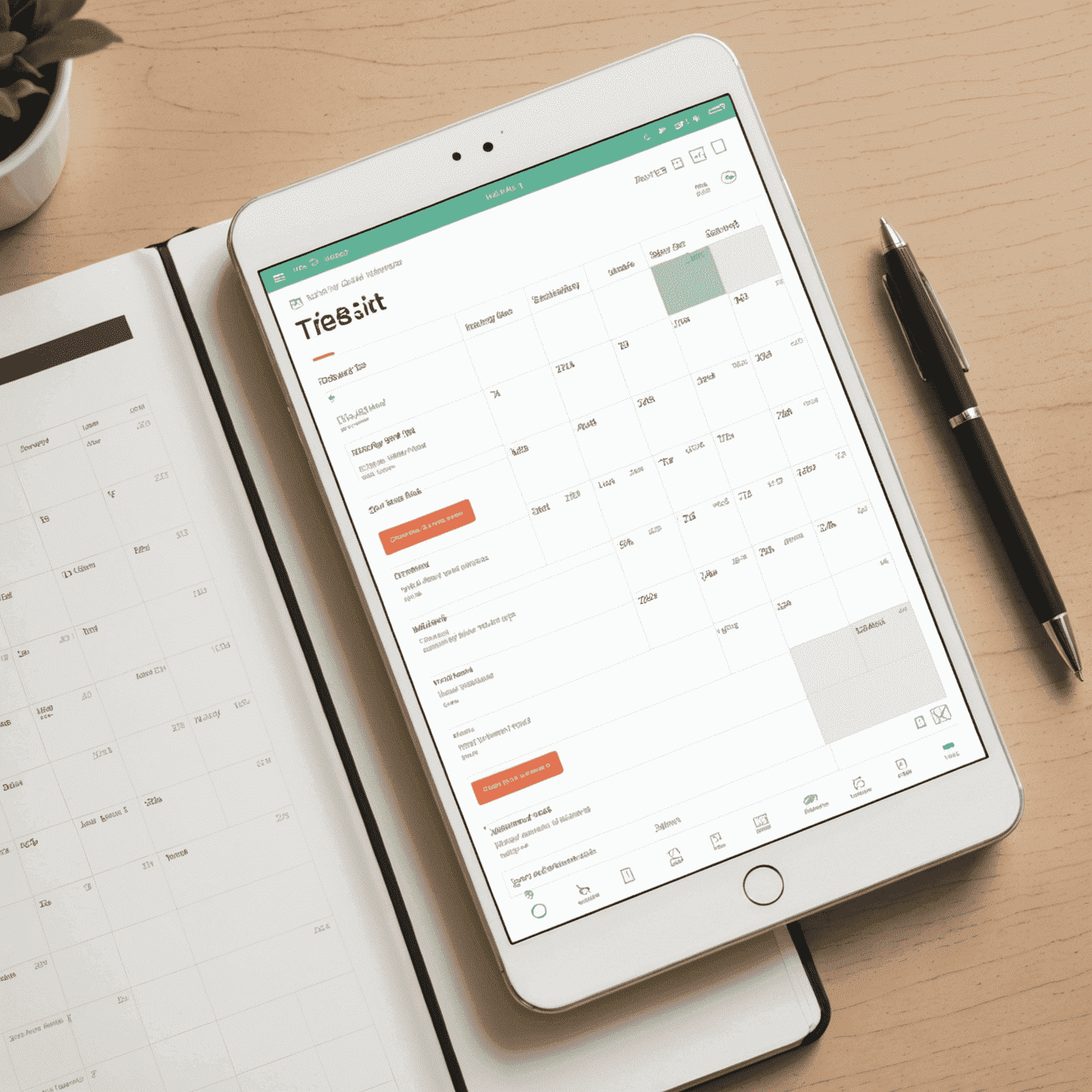 A well-organized task list with checkboxes, due dates, and priority indicators. The interface shows a calendar view and customizable reminder settings, all in a clean and minimalist design.