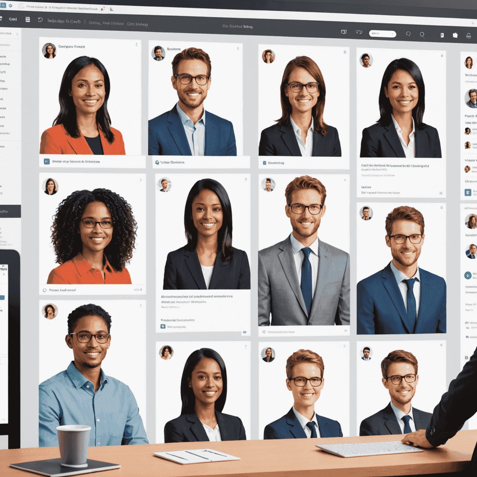 Multiple user avatars collaborating on a shared document or task board. The image shows real-time editing, comments, and access control options, all within a sleek and user-friendly interface.